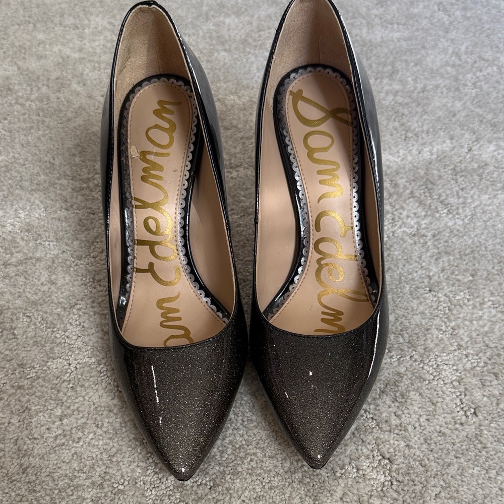 Sam Edelman Glitter Black Heels